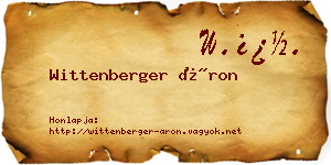 Wittenberger Áron névjegykártya